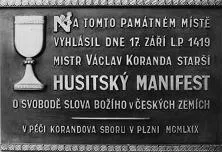 Pametni deska Václava Korandy na Bzi mensi