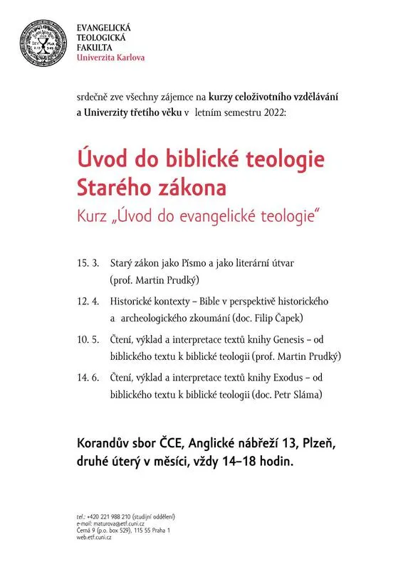 Kurz Úvod do biblické teologie Starého zákona 2022