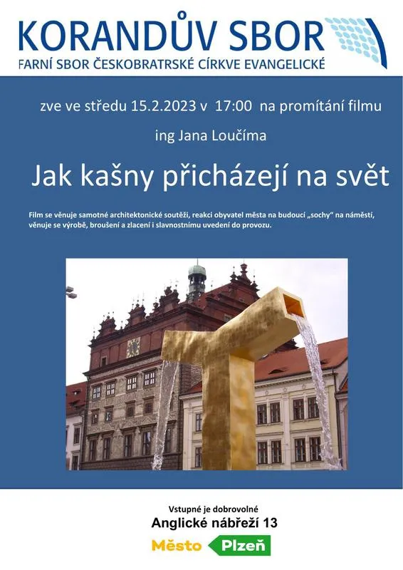 Pozvánka na promítání filmu Jak kašny přicházejí na svět
