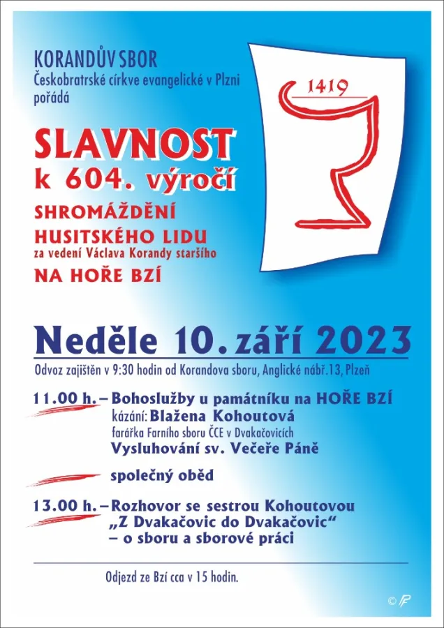 pozvánka slavnost Bzí 2023 výročí