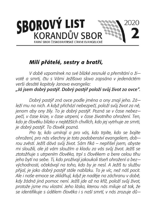 Náhled první strany — sborowyy_list_2020-2