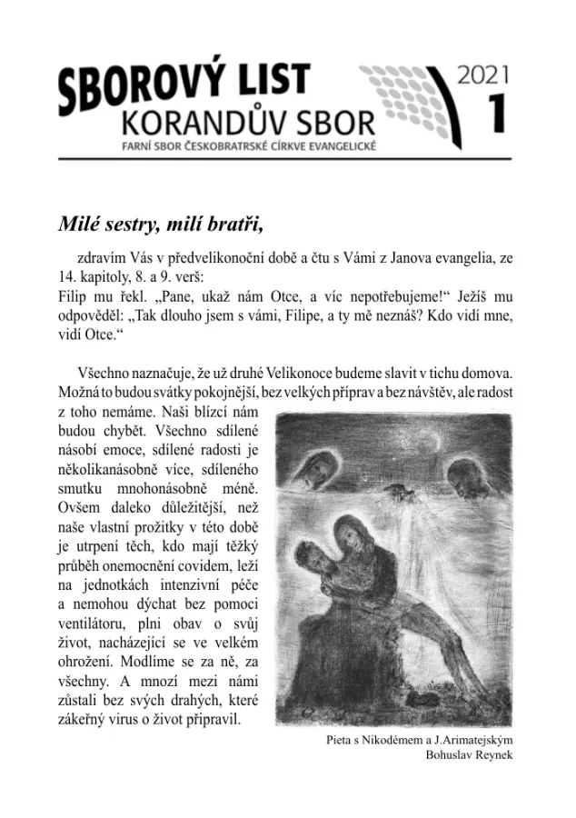 Náhled první strany — sborový list 2021-1