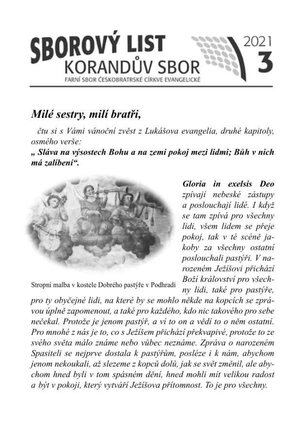 Náhled první strany — sborový list 2021-3