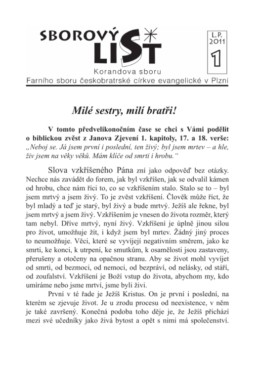 Náhled první strany — sborovy_list_2011_Velikonoce_2