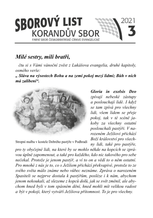 Náhled první strany — sborový list 2021-3