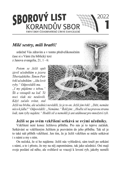 Náhled první strany — sborový list 2022-1